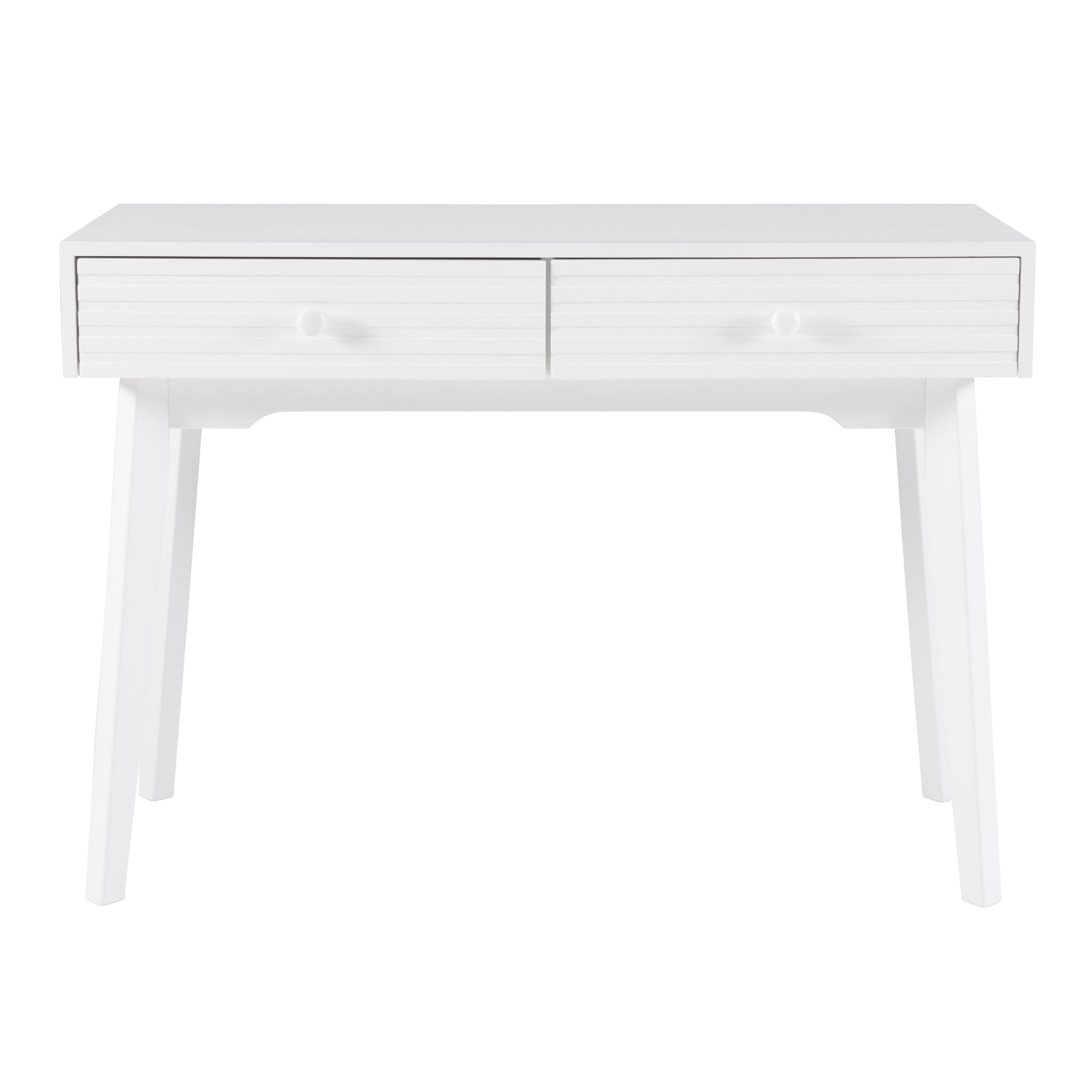 Saskia Wood Mid Century Desk with Drawers image number 2