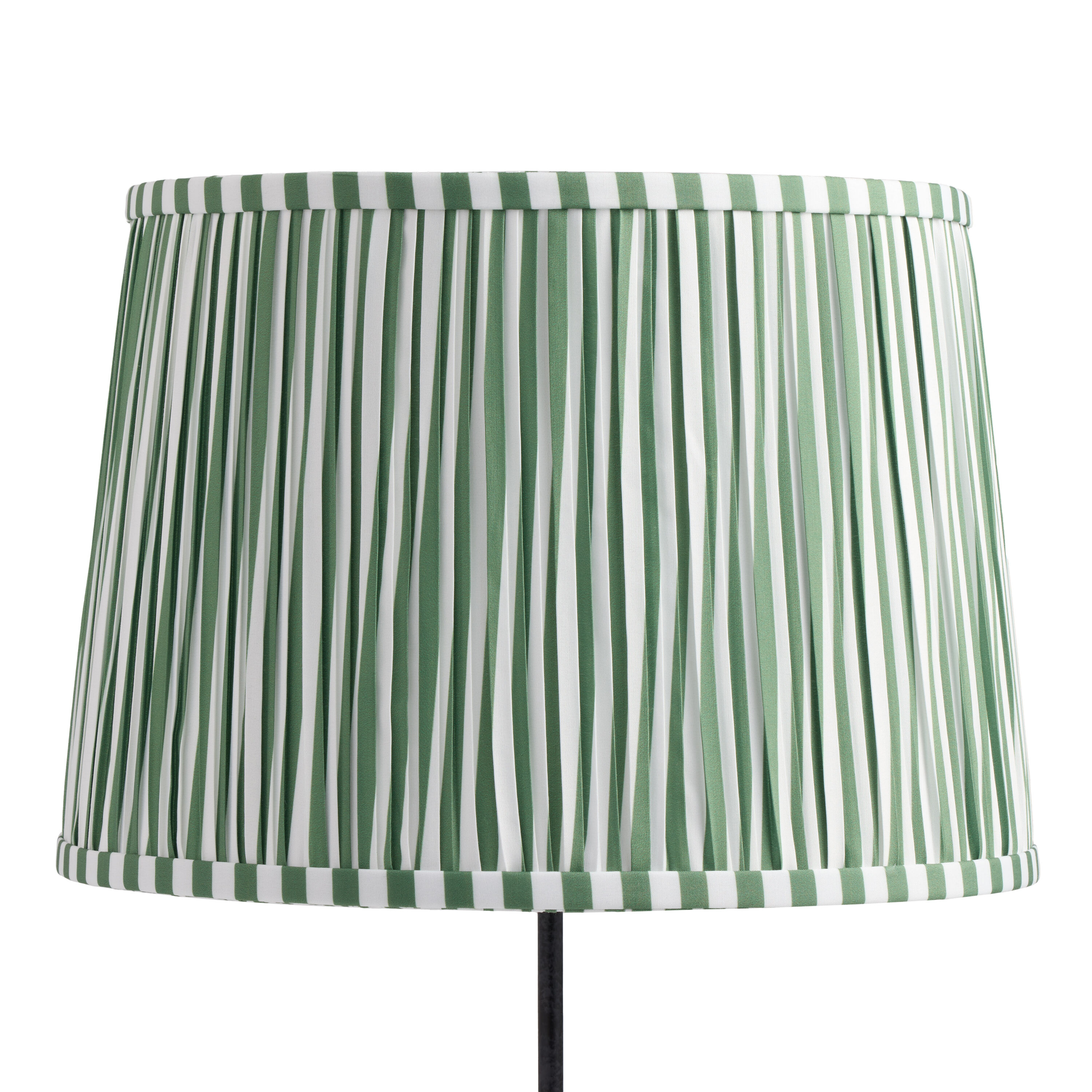 Green and White Cotton Offset Stripe Drum Table Lamp Shade World Market
