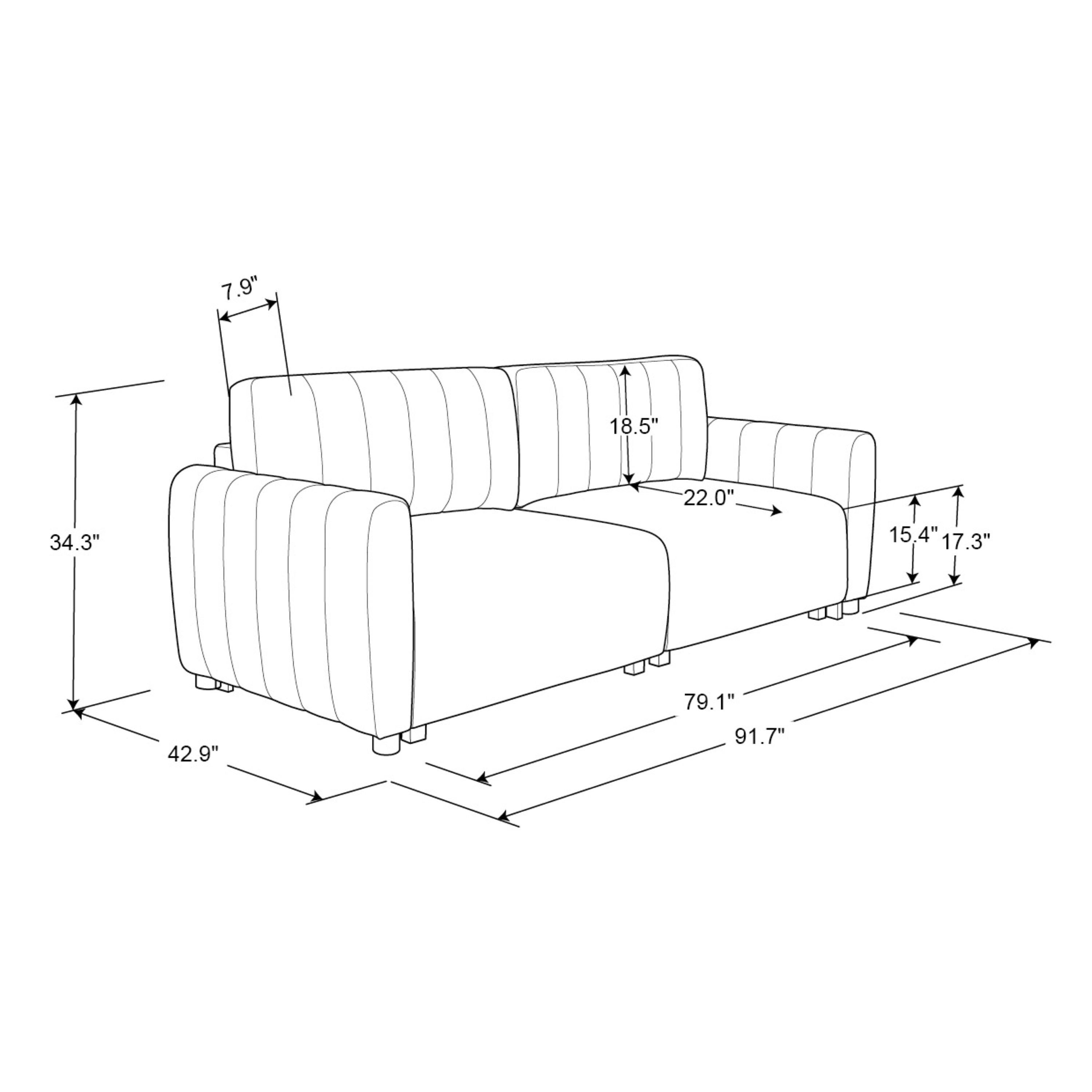 Nolan Boucle Channel Tufted Split Back Convertible Sleeper Sofa image number 6