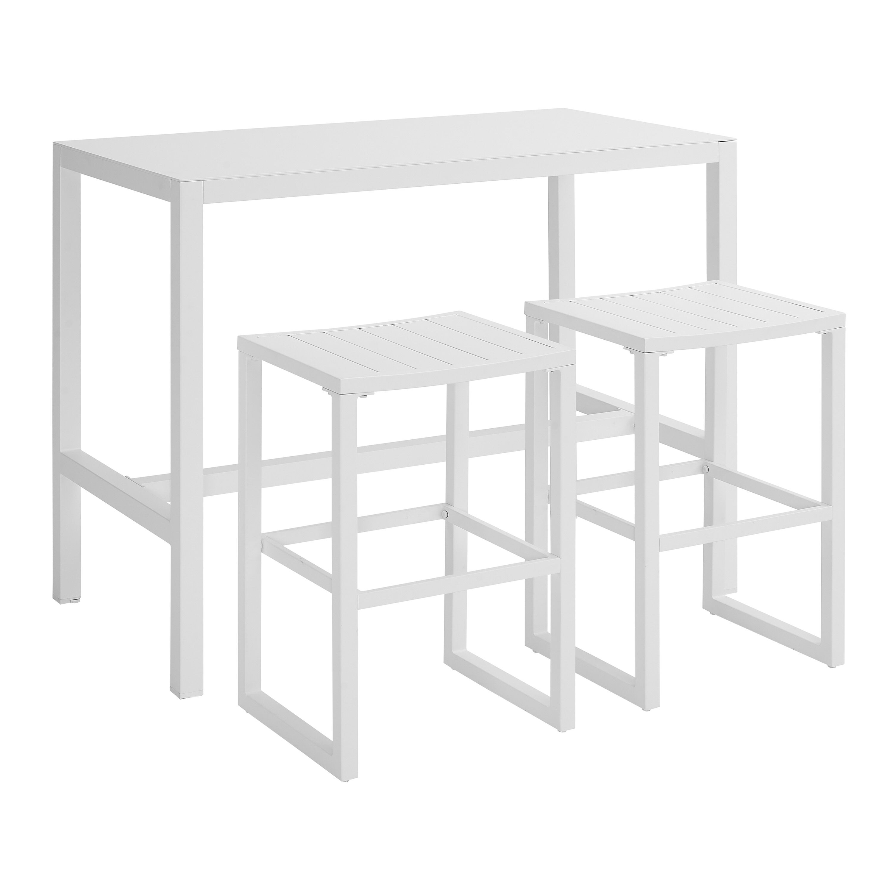 Taegan Metal 3 Piece Outdoor Pub Dining Set image number 0