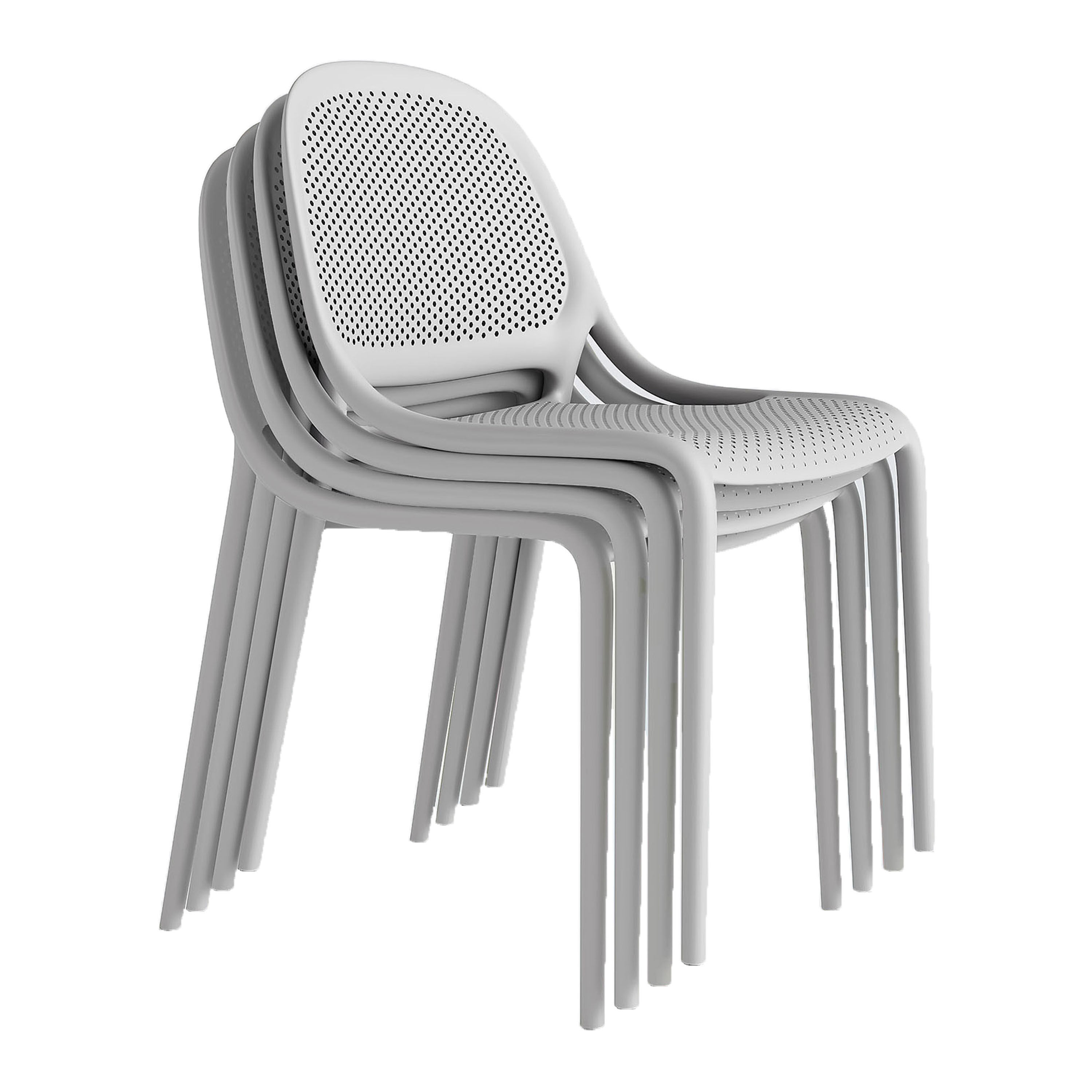 Apollo Round Back Outdoor Stacking Dining Chair 2 Piece Set image number 6