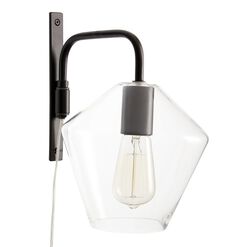 Piper Black Metal And Tapered Glass Wall Sconce