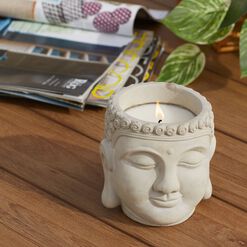 Cement Buddha Head Citronella Candle