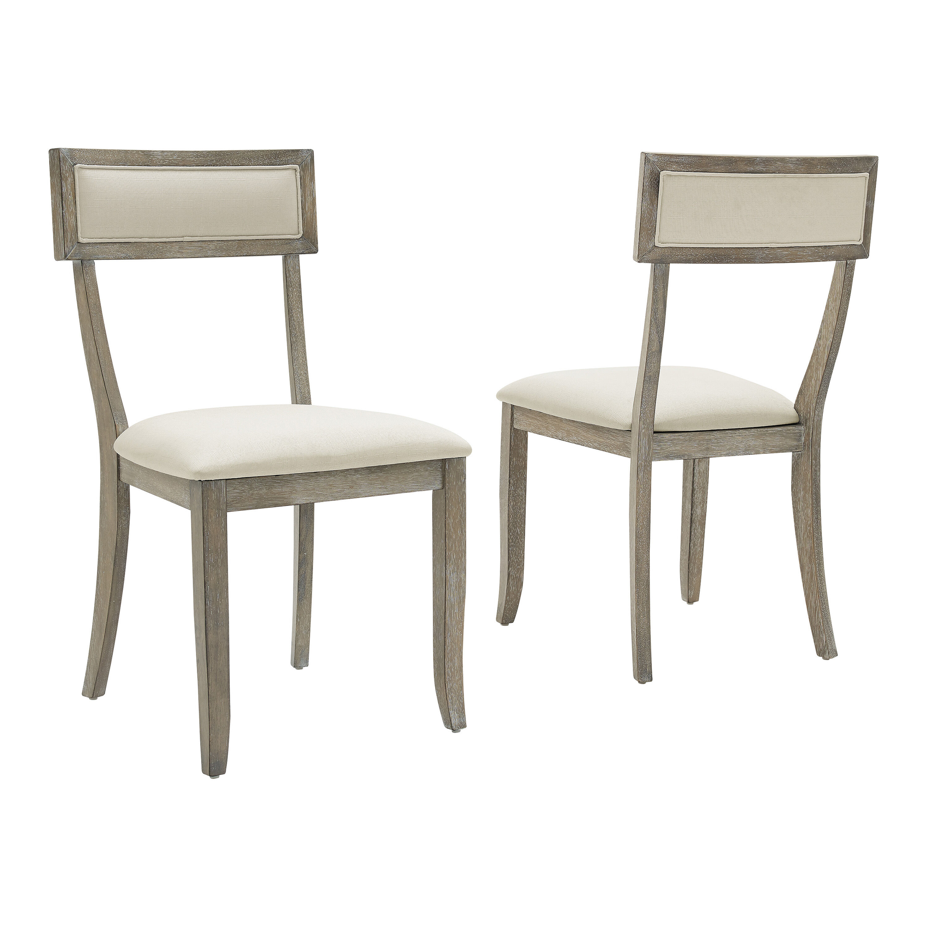 Fern Rustic Gray Wood Upholstered Dining Chair 2 Piece Set image number 5