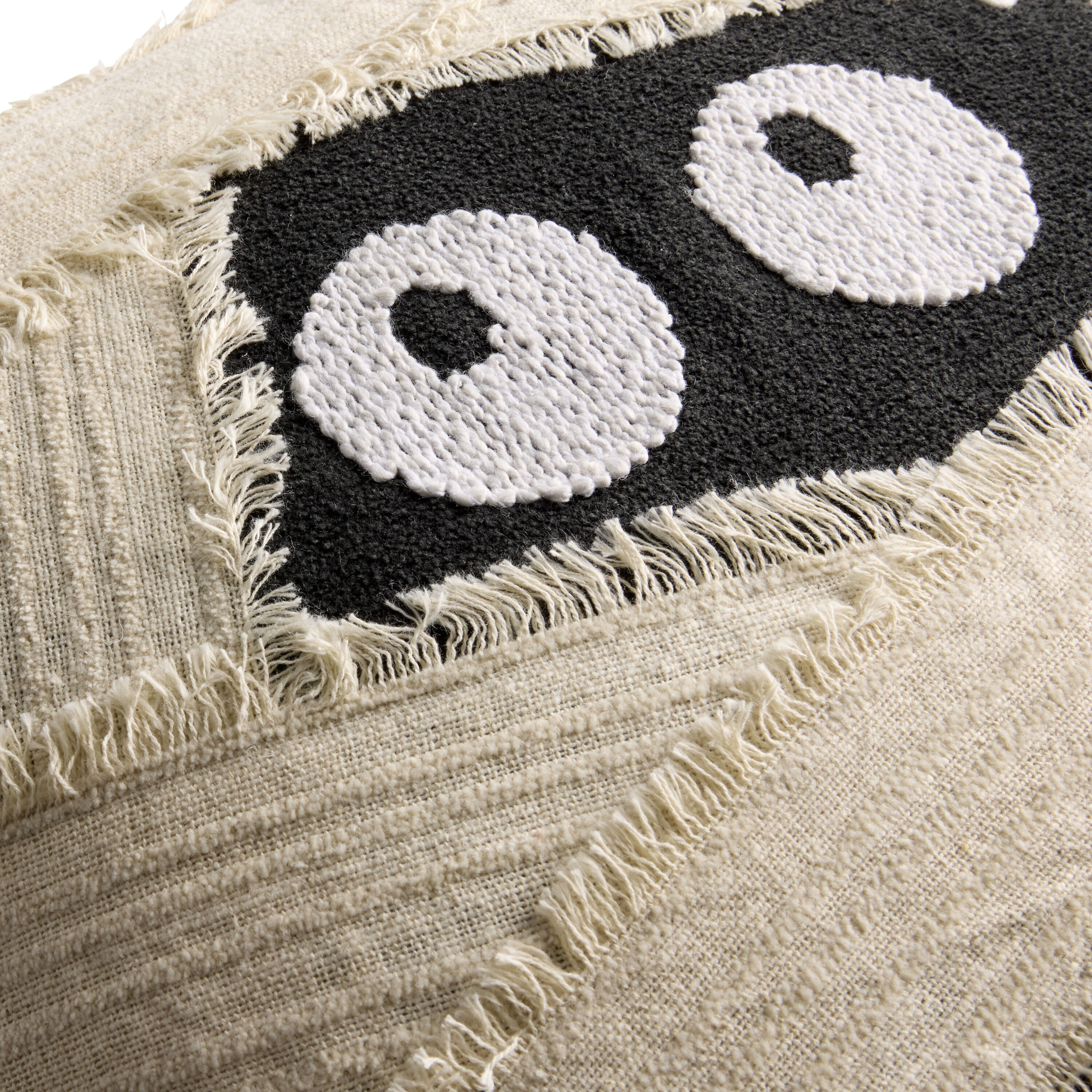 Black and White Halloween Mummy Throw Pillow image number 2