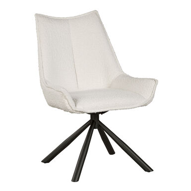 Stewart Ivory Boucle Upholstered Swivel Dining Chair Stewart Ivory Boucle Upholstered Swivel Dining Chair