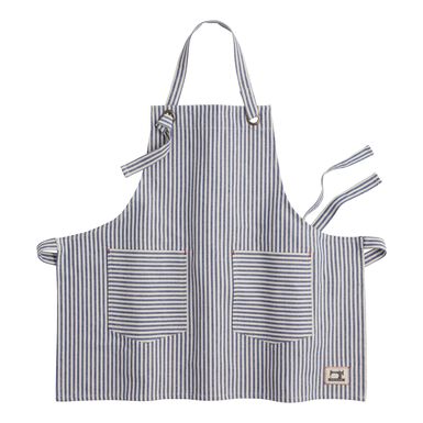 Blue and White Ticking Stripe Apron Blue and White Ticking Stripe Apron