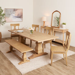 Avila Washed Natural Wood Extension Dining Table