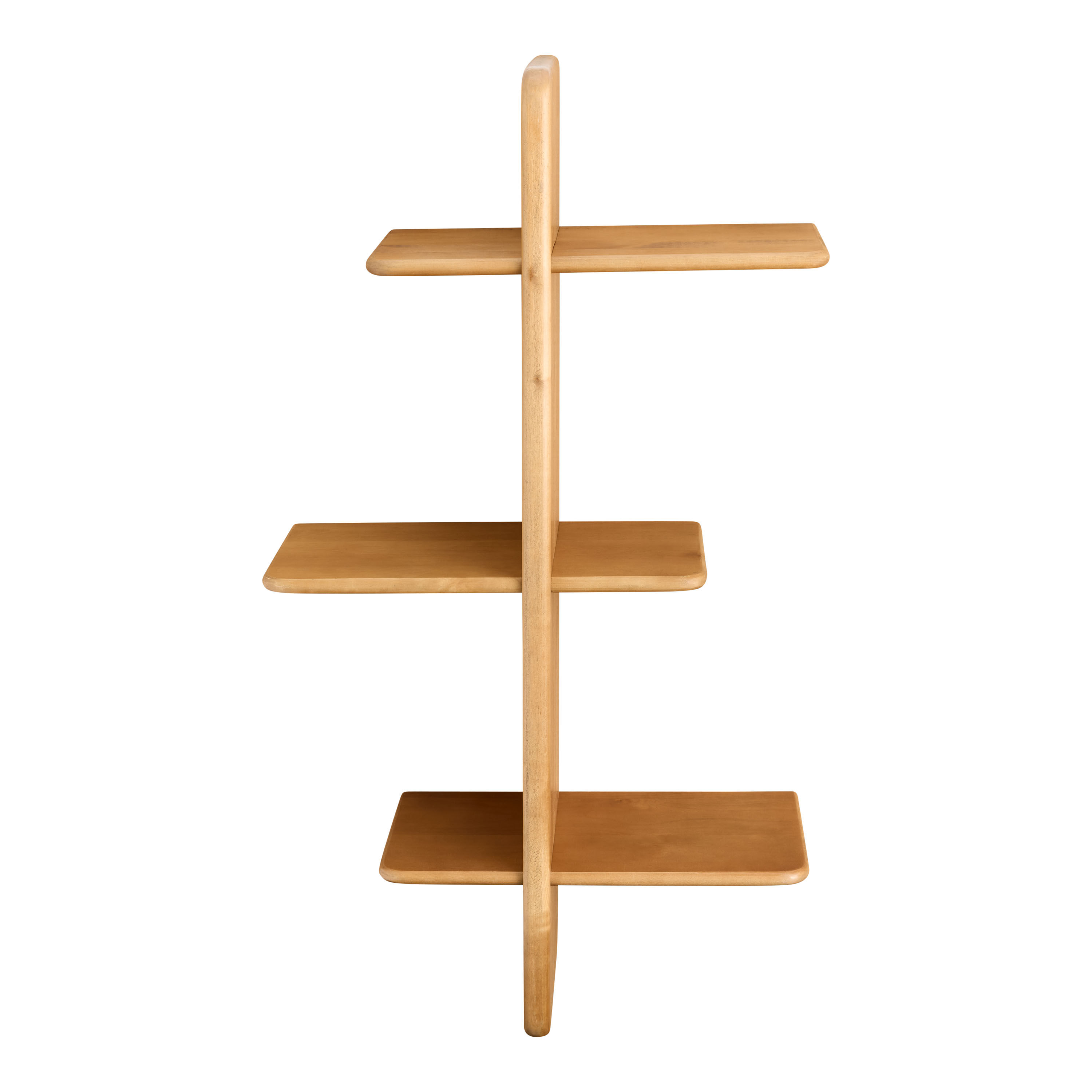 Birch Wood Mid Century 3 Tier Wall Shelf image number 1