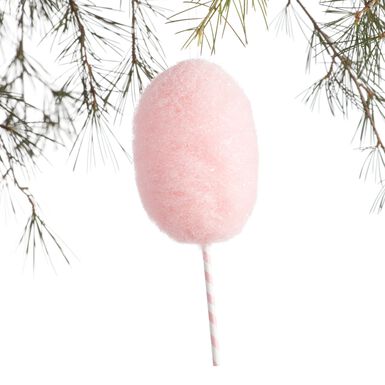Pink Wool Cotton Candy Ornament Pink Wool Cotton Candy Ornament