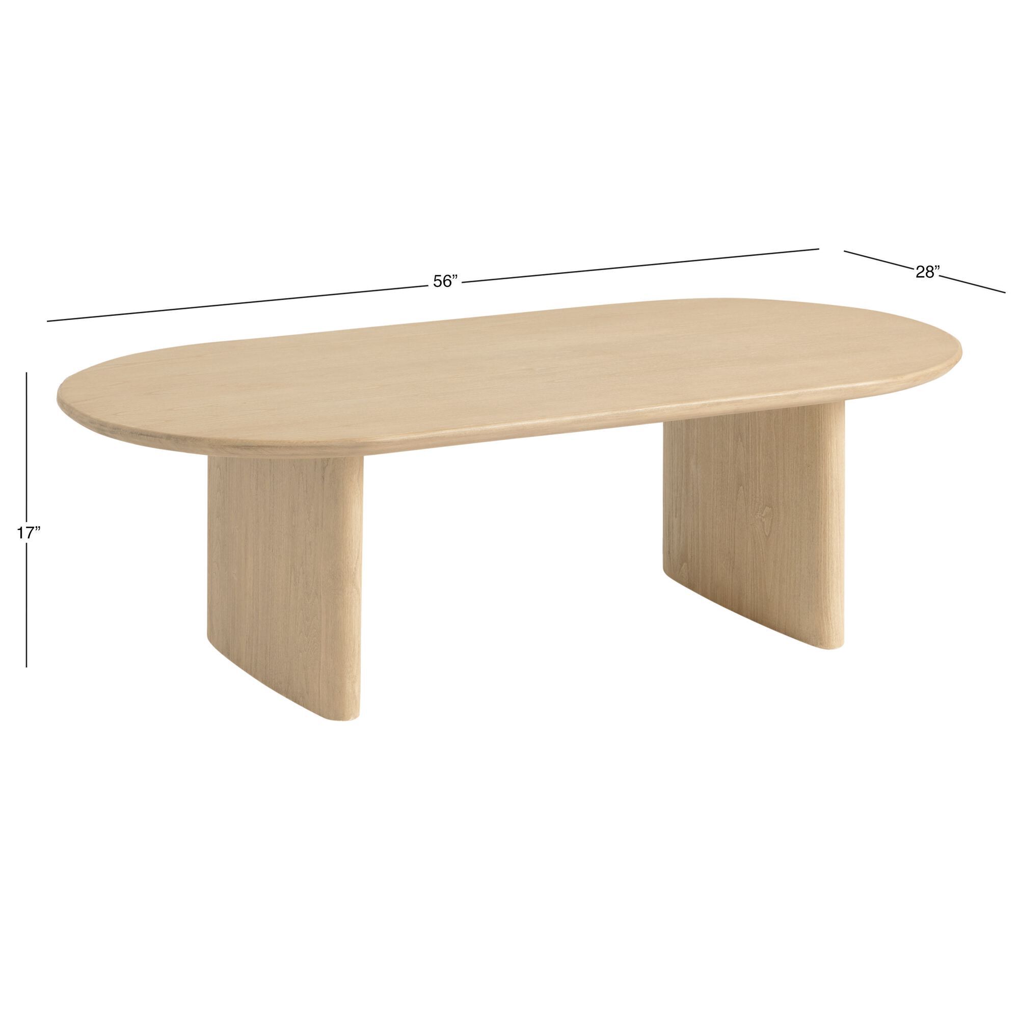 Zeke Oval Brushed Wood Coffee Table by World Market