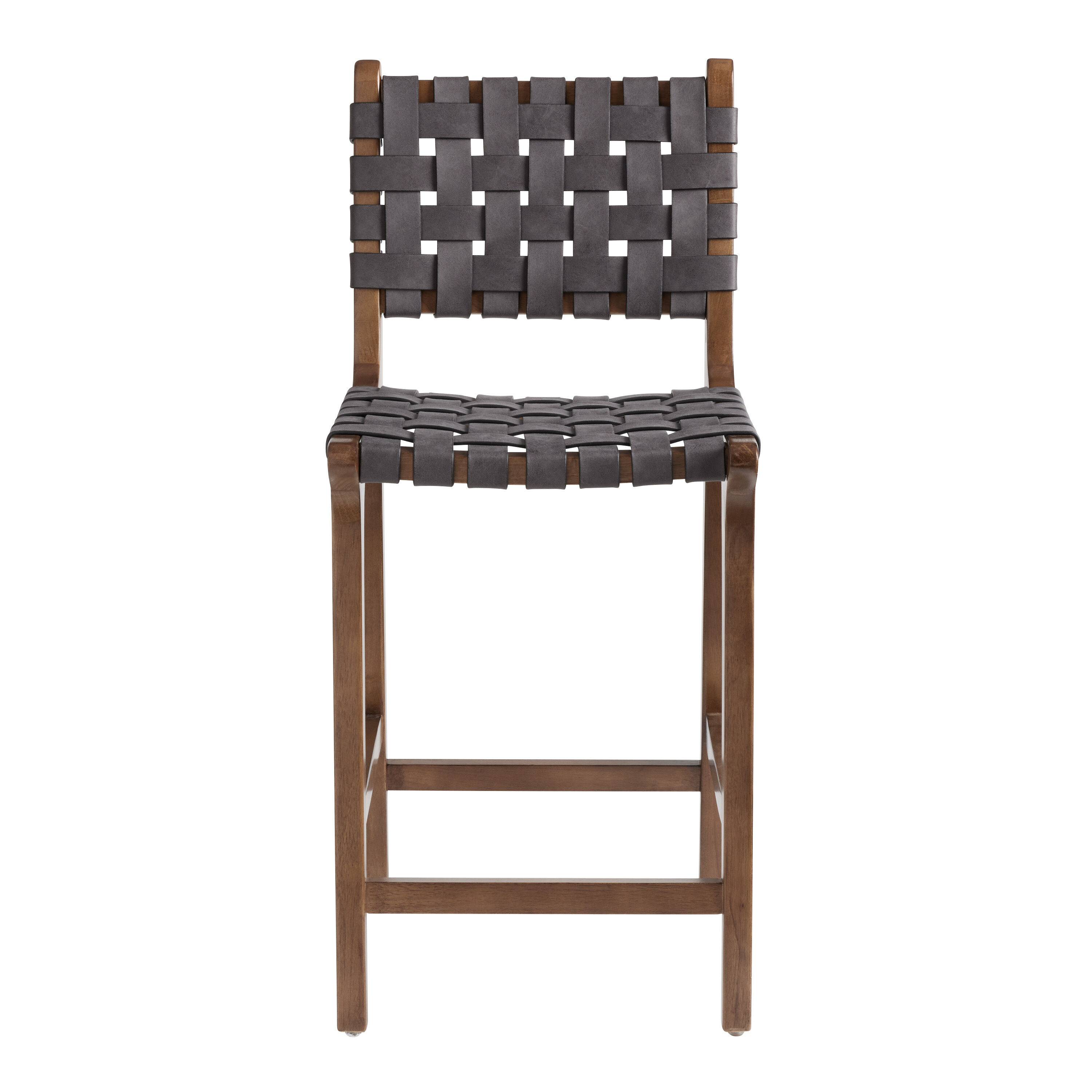 Woven leather strap counter stool deals