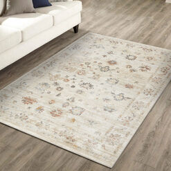 Umbria Beige Floral Traditional Style Area Rug