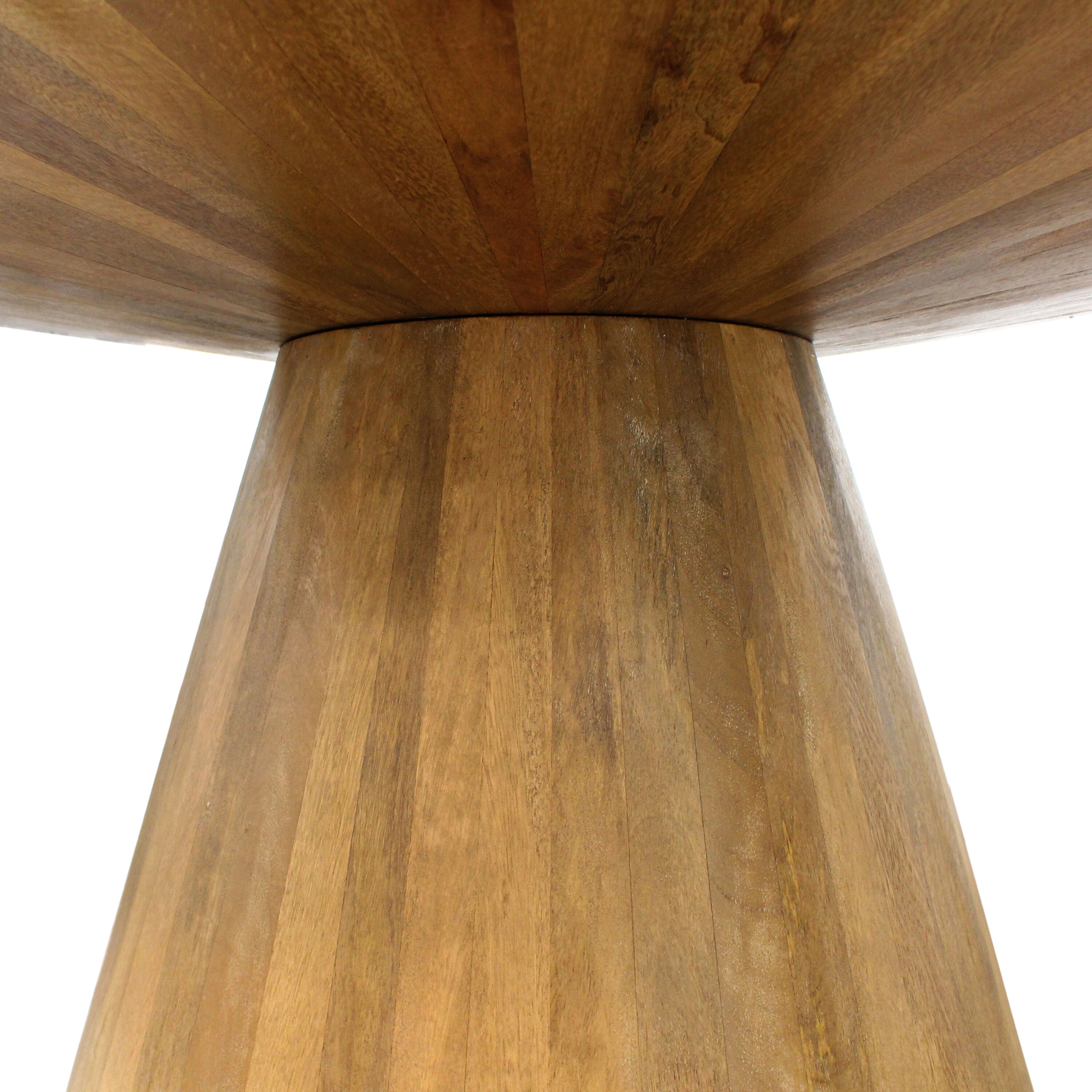 Banjar Round Distressed Natural Wood Pedestal Dining Table image number 3