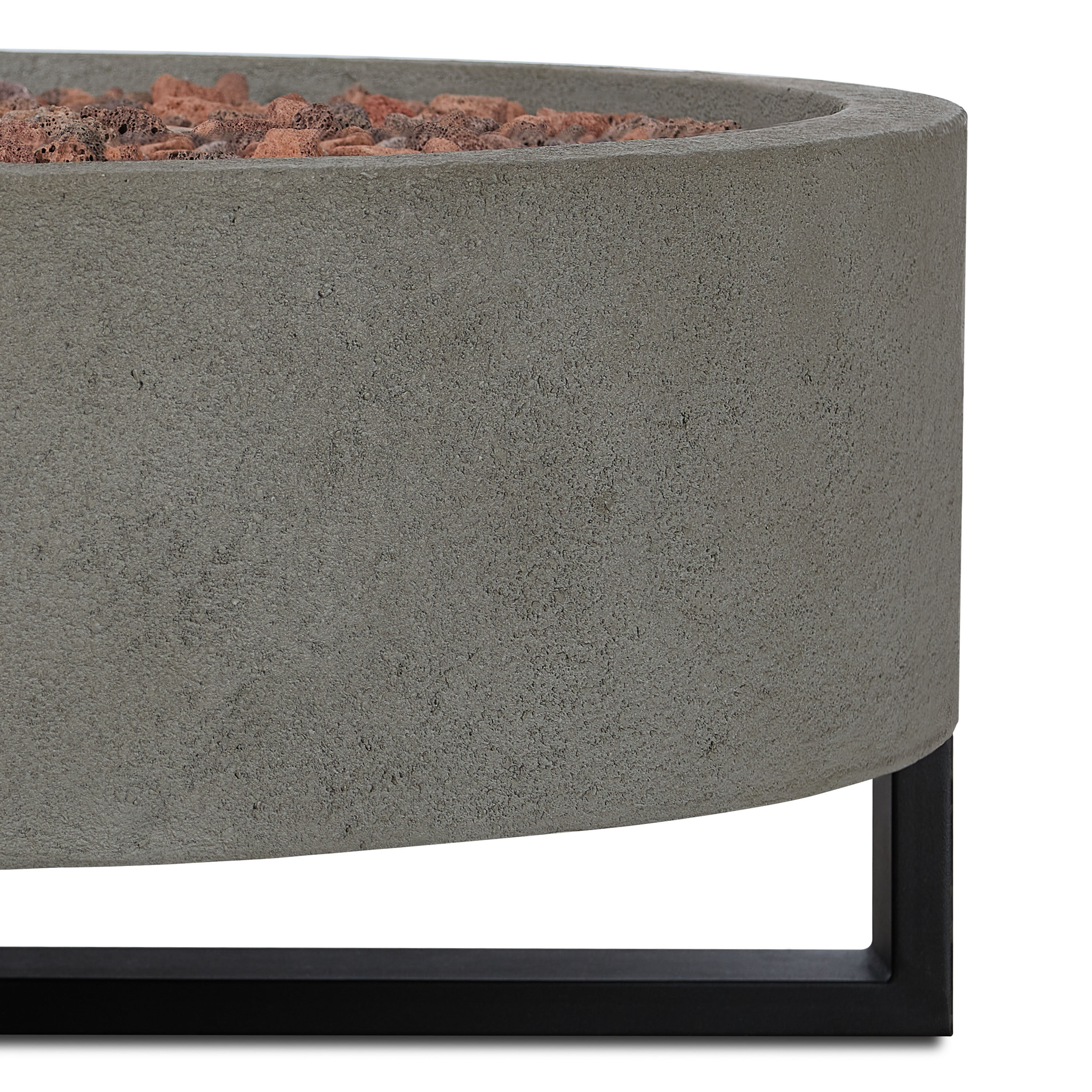 Caymen Round Glacier Gray Faux Stone Bowl Gas Fire Pit image number 4