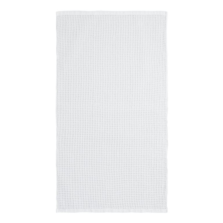 White Waffle Weave Cotton Hand Towel by World Market