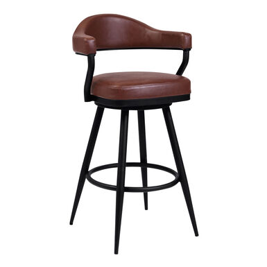 Haskell Faux Leather Upholstered Swivel Bar Stool Haskell Faux Leather Upholstered Swivel Bar Stool