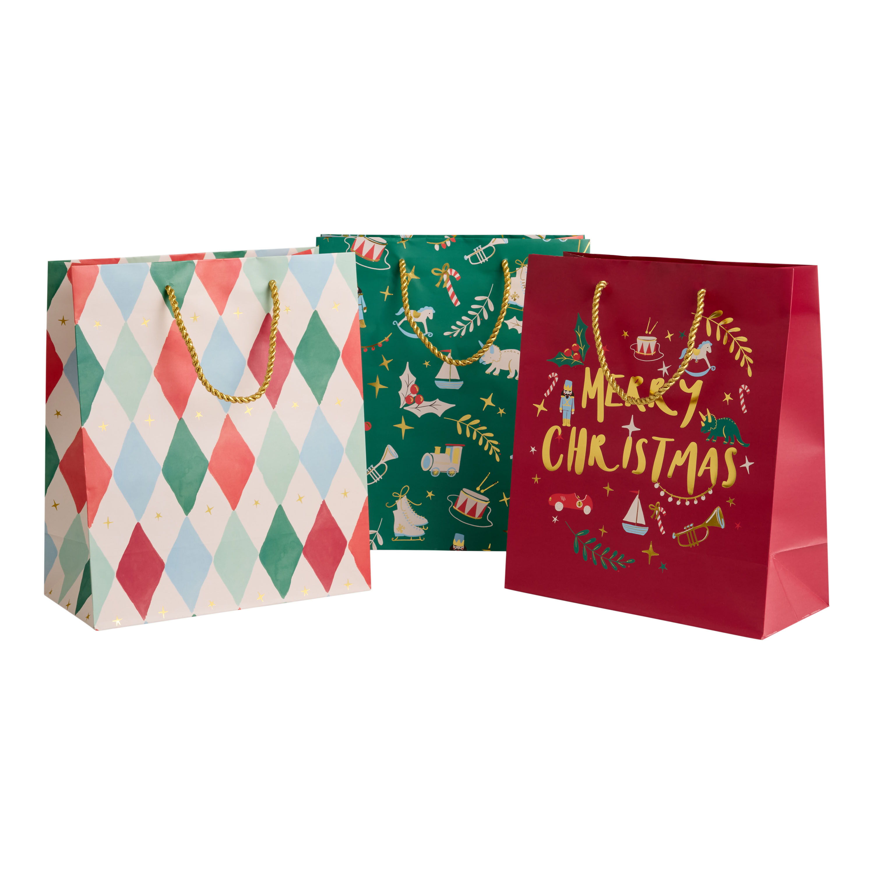 Large Meri Meri Toys Holiday Gift Bags 3 Pack