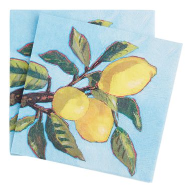 Blue Lemon Tree Beverage Napkins 20 Count Blue Lemon Tree Beverage Napkins 20 Count