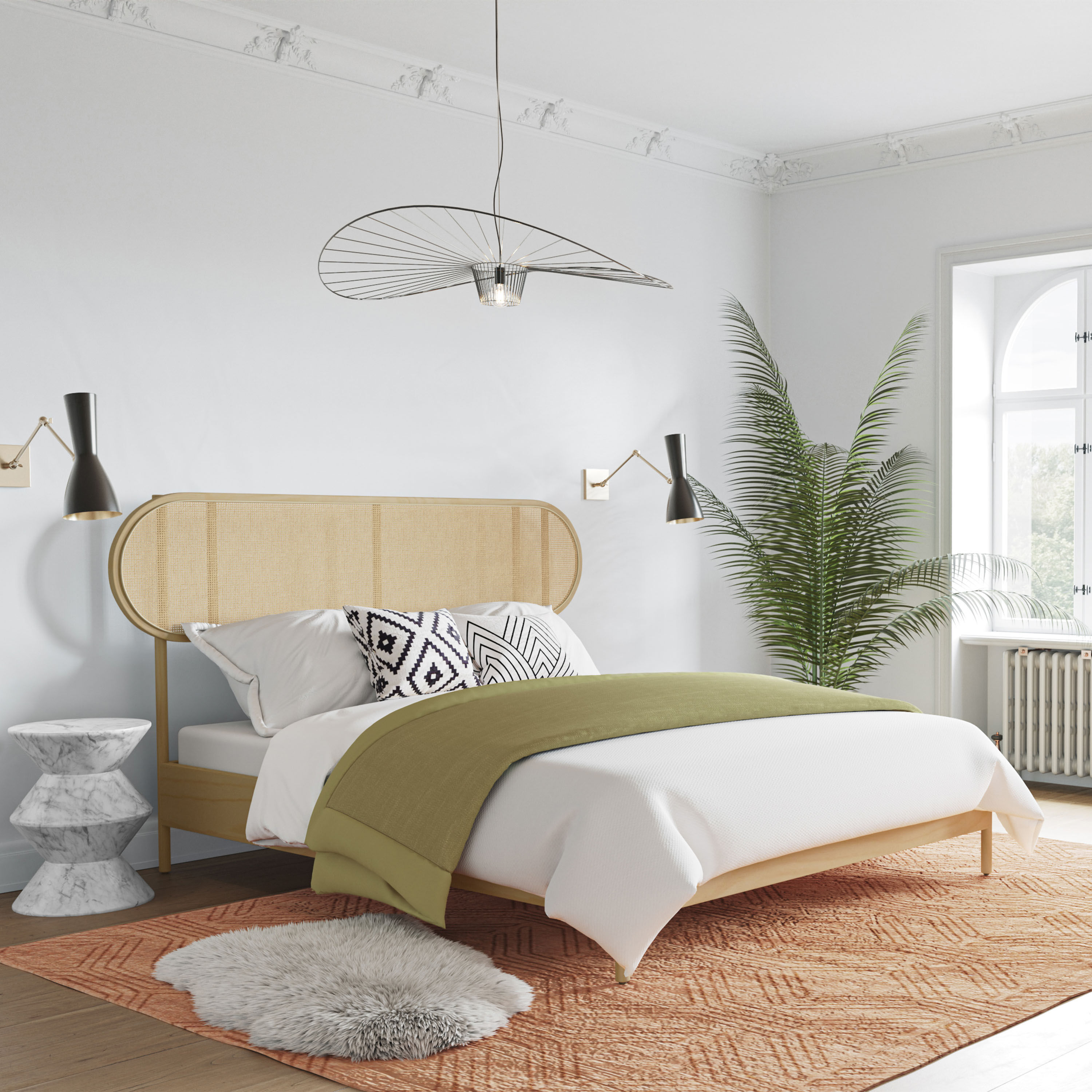 World market rattan shop headboard