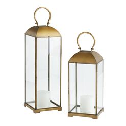 Antique Brass and Glass Cargo Lantern