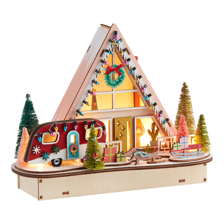 Laser Cut Wood Mid Century LED Light Up Decor Collection