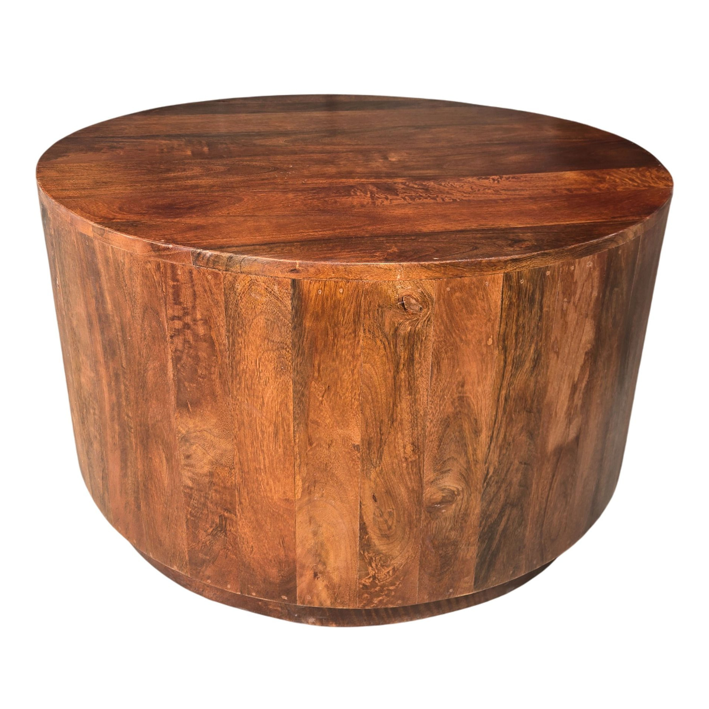 Harmony Round Wood Block Coffee Table image number 0
