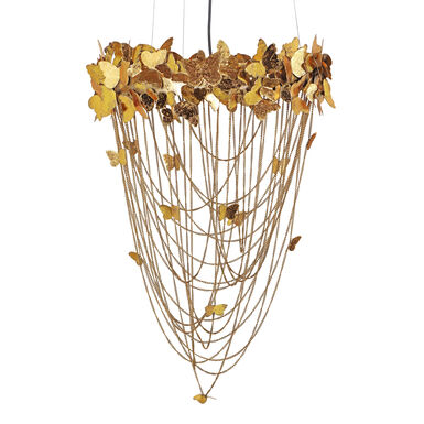 Gold Metal Butterfly 3 Light Chandelier Gold Metal Butterfly 3 Light Chandelier