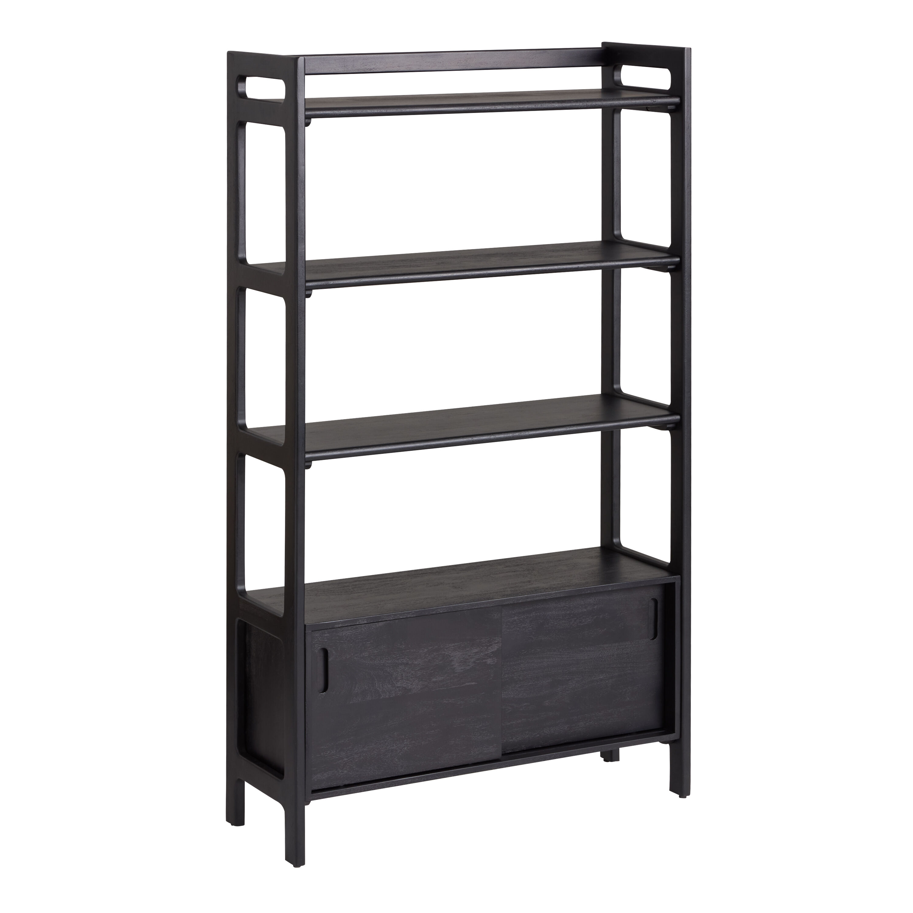 Dane Modular 48 Inch Media Wall System with Cabinet Bookshelves 3 Piece Set image number 3