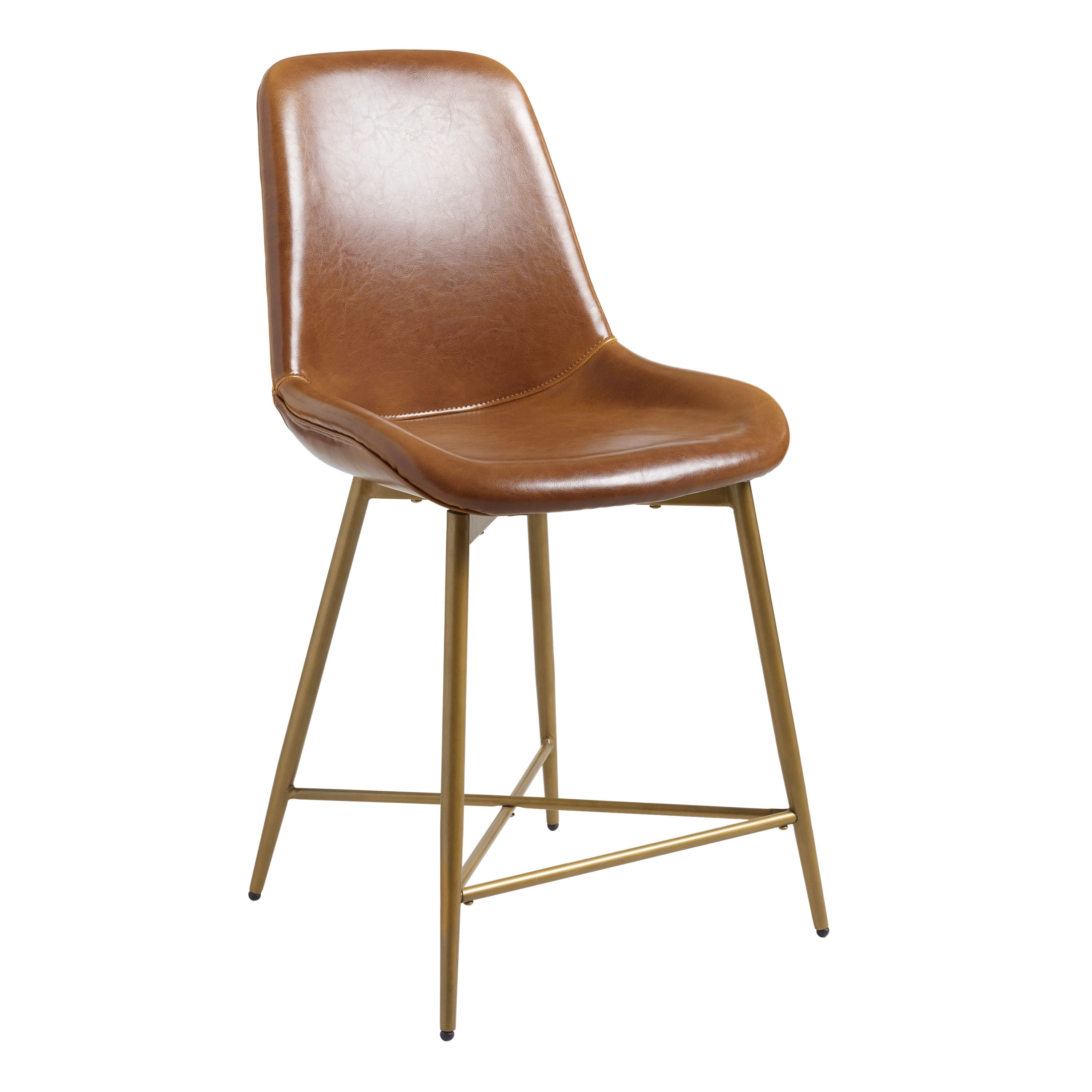 Cognac leather counter stool online
