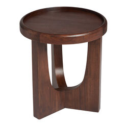 Enzo Round Espresso Wood Tripod End Table