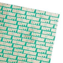 Turquoise and Gold Terrazzo Birthday Wrapping Paper Roll