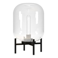 Clear Glass Cylinder and Bronze Kari Accent Lamp