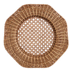 Handwoven Rattan Ruffle Charger Plate