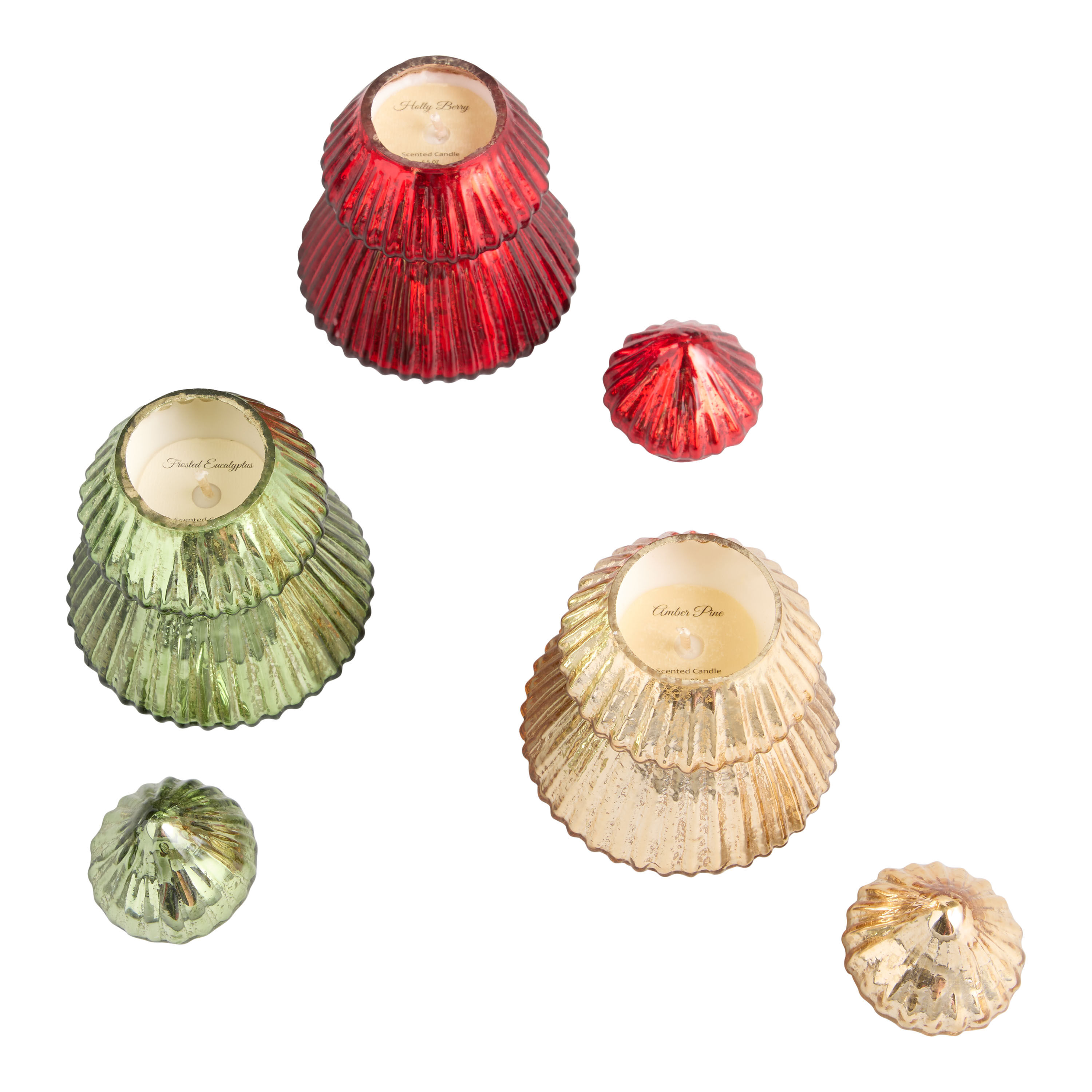 Ribbed Mercury Glass Tree Scented Candle