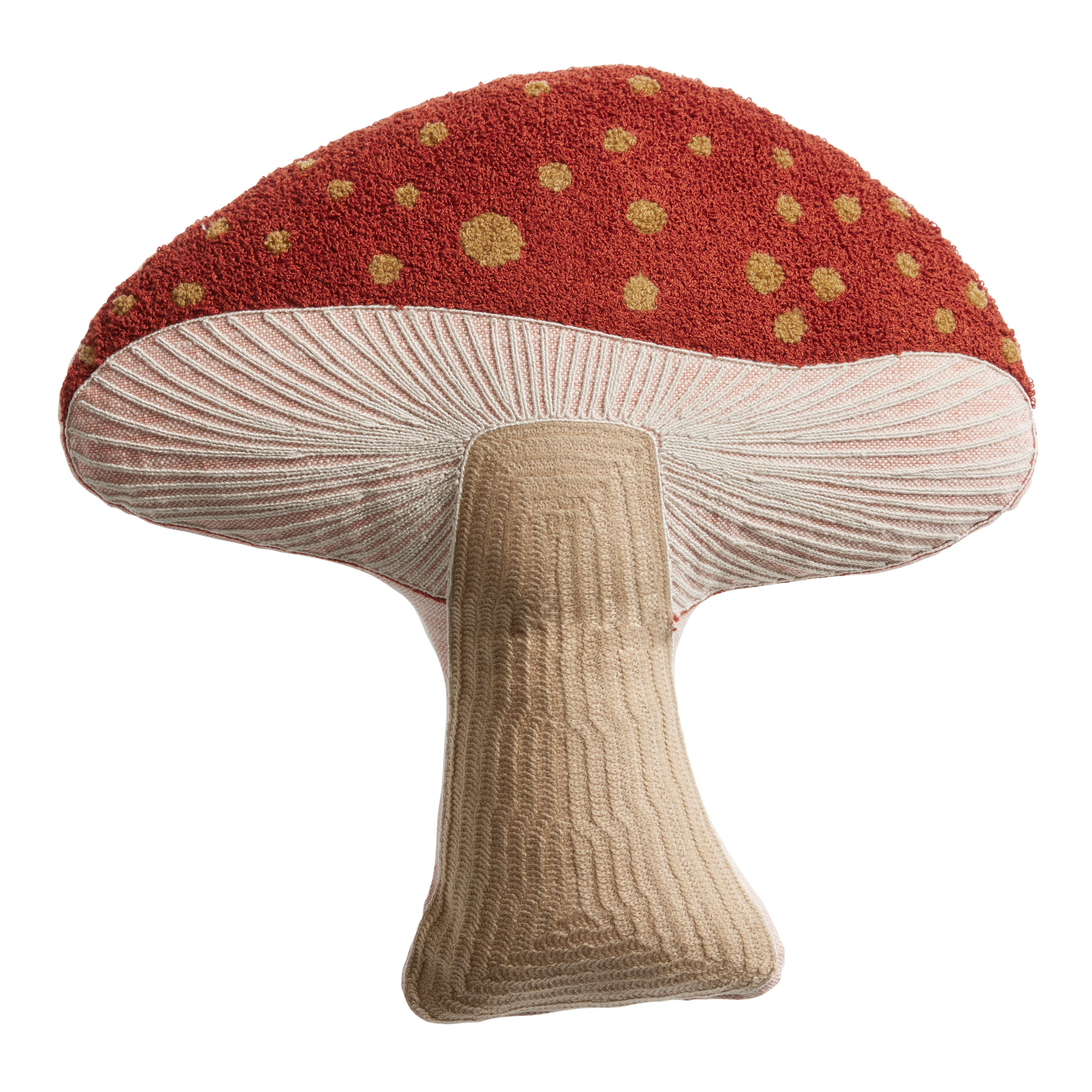 Terracotta And Taupe Mushroom Shaped Throw Pillow World Market