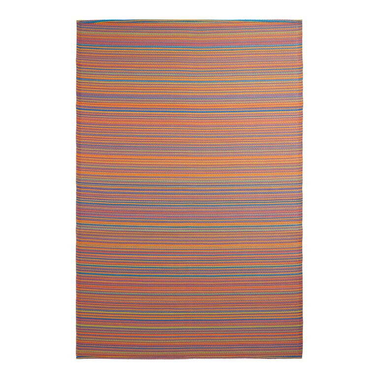 Rio Multicolor Stripe Reversible Indoor Outdoor Floor Mat image number 3