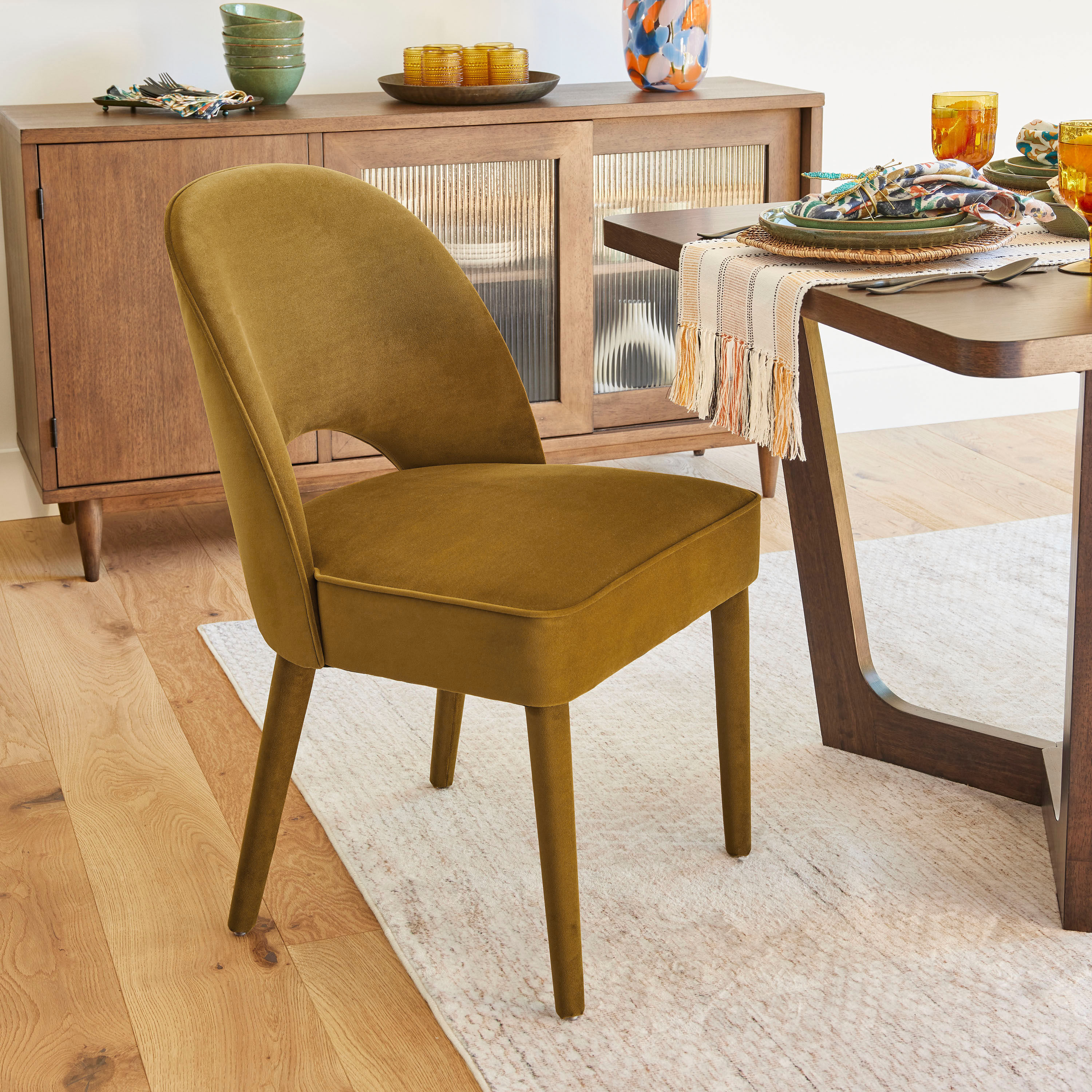 Upholstered best sale dining set