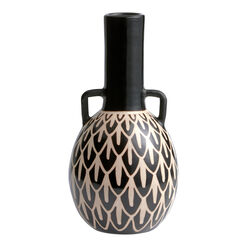 CRAFT Black and White Chulucanas Vase with Handles