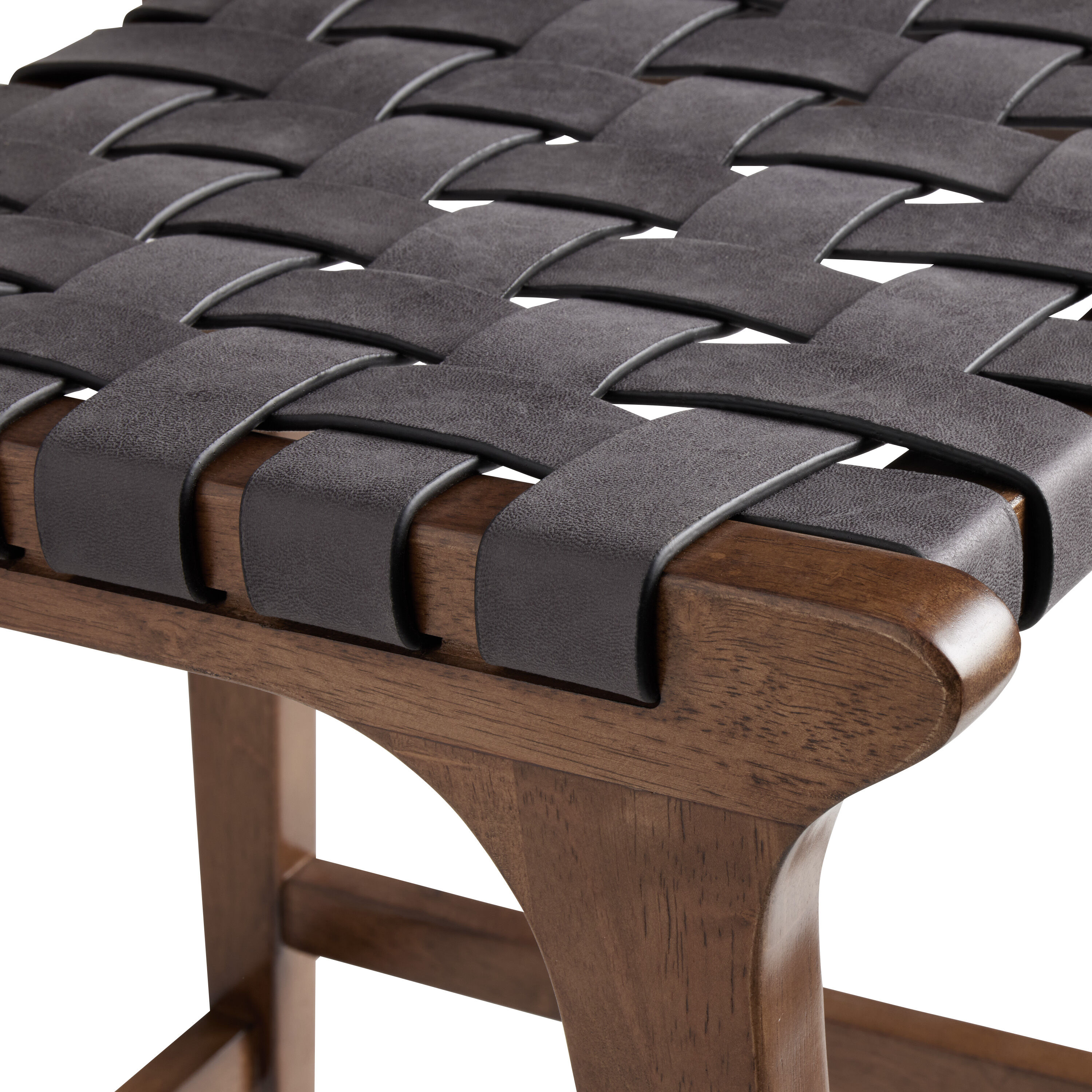 Giovana Gray Faux Suede Strap Counter Stool Set of 2