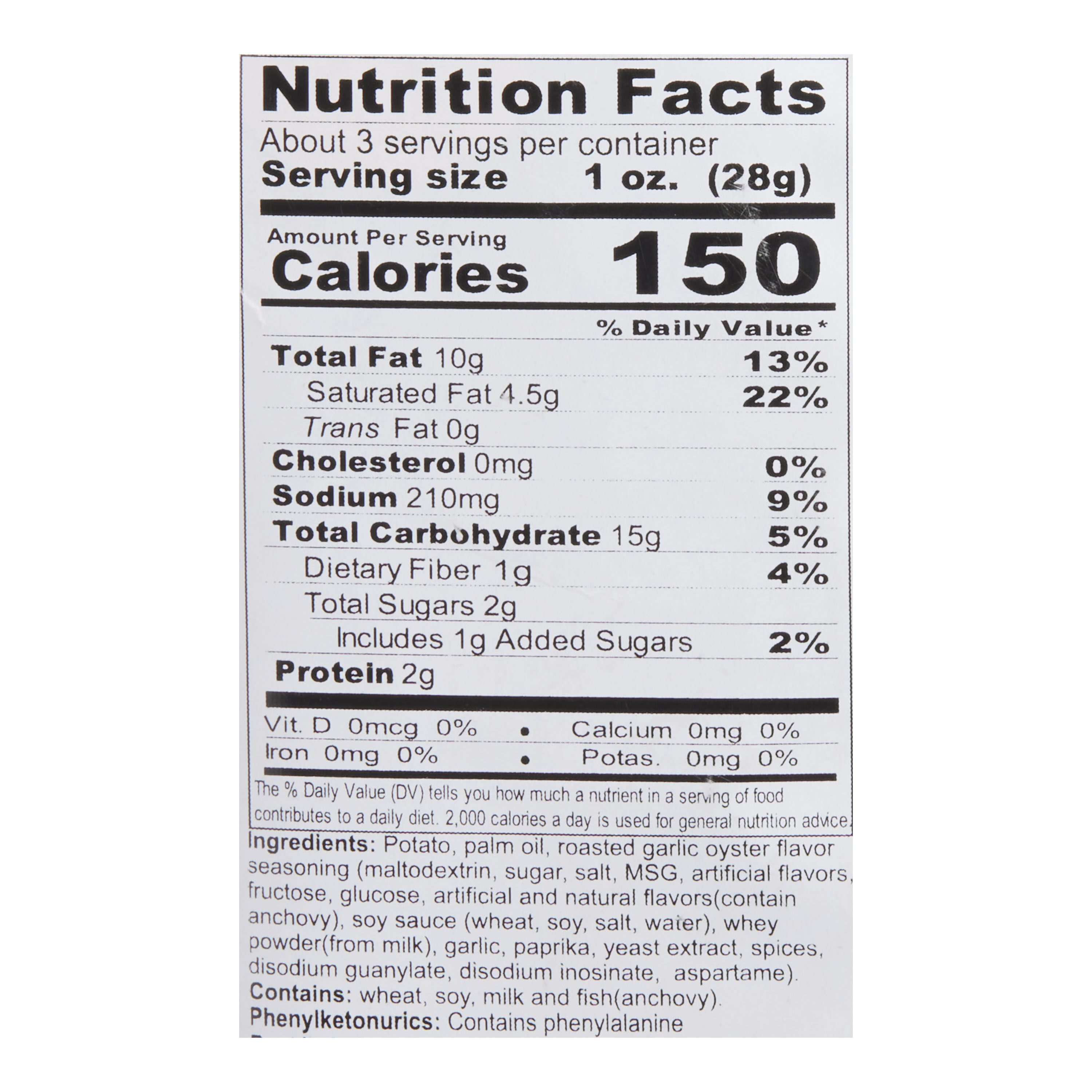 Lay's Roasted Garlic Oyster Potato Chips image number 1