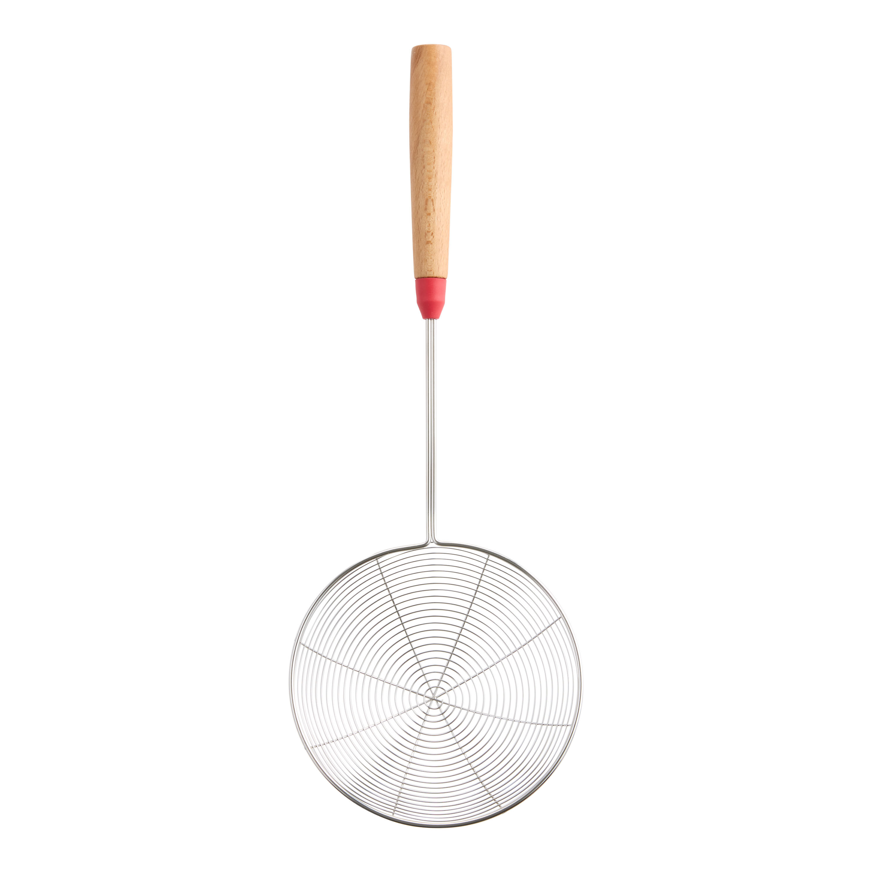 Stainless Steel Mesh and Wood Spider Strainer image number 0