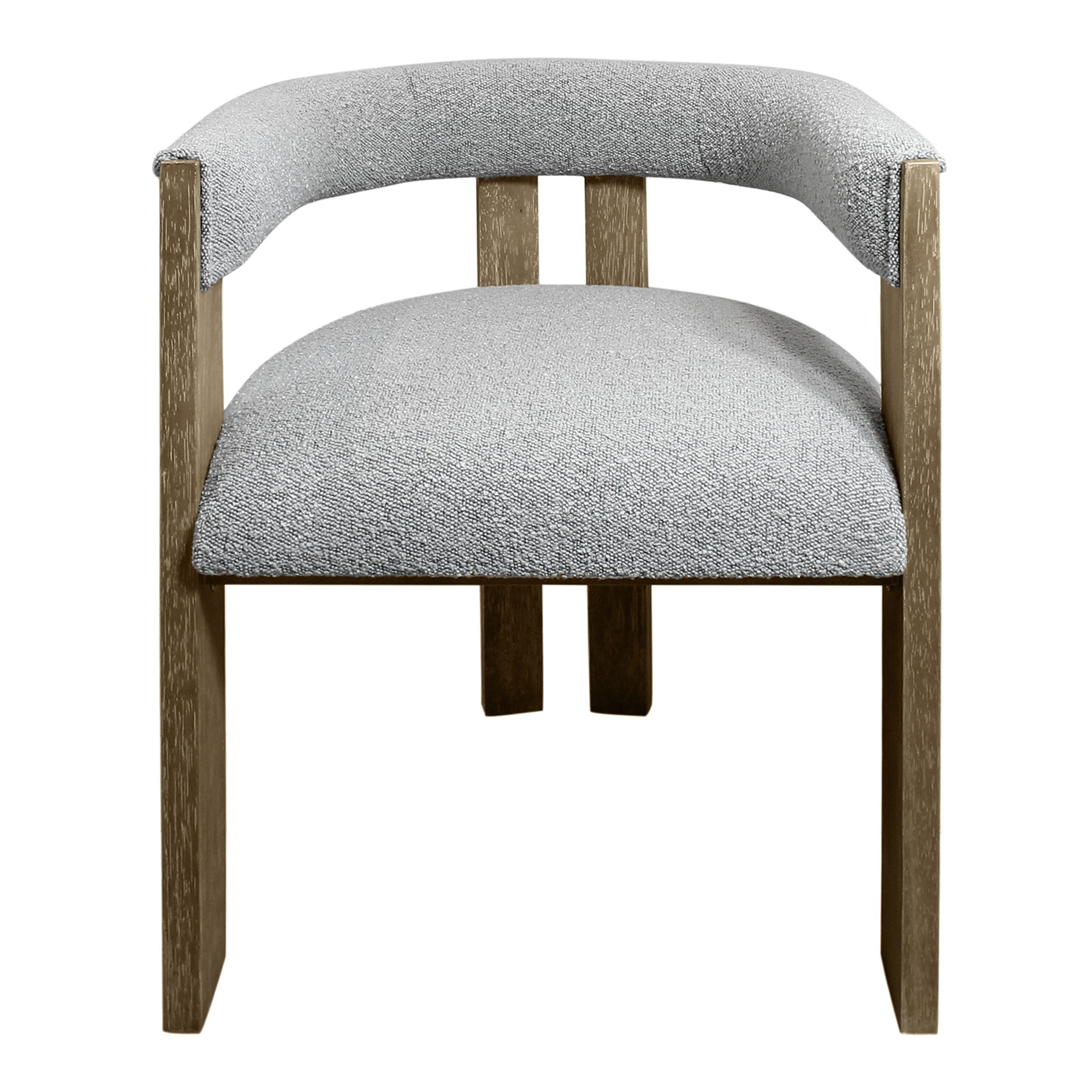 Banjar Curved Down Filled Linen Upholstered Dining Chair image number 1