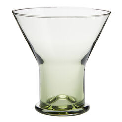 Olive Green Retro Pedestal Martini Glass