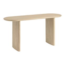 Zeke Oval Brushed Wood Console Table
