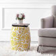 Yellow And White Ceramic Floral Side Table image number 1