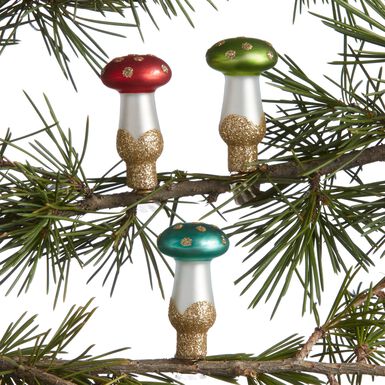 Glass Mushroom Boxed Ornaments 9 Pack Glass Mushroom Boxed Ornaments 9 Pack