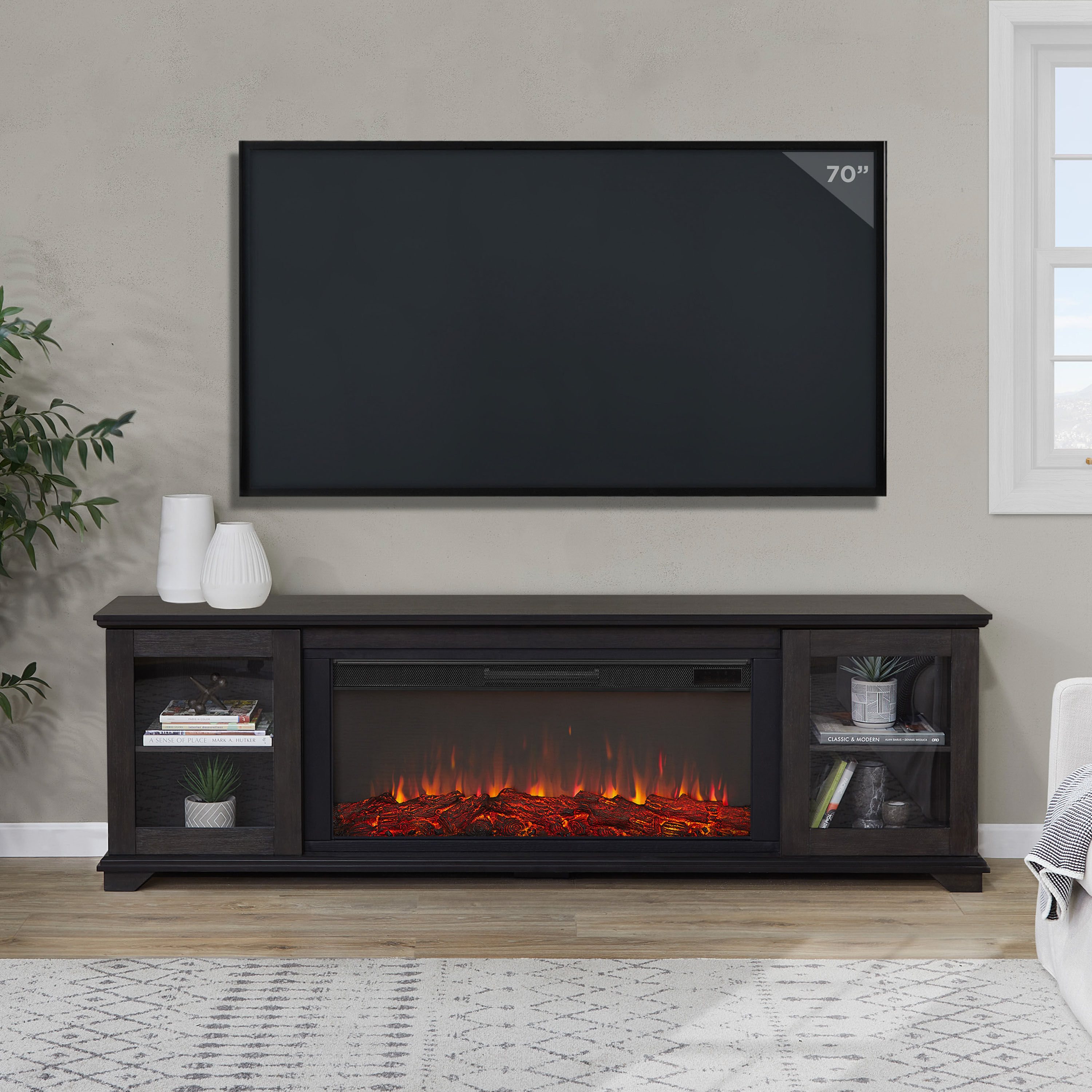 Winde Wood Electric Fireplace Media Stand image number 1