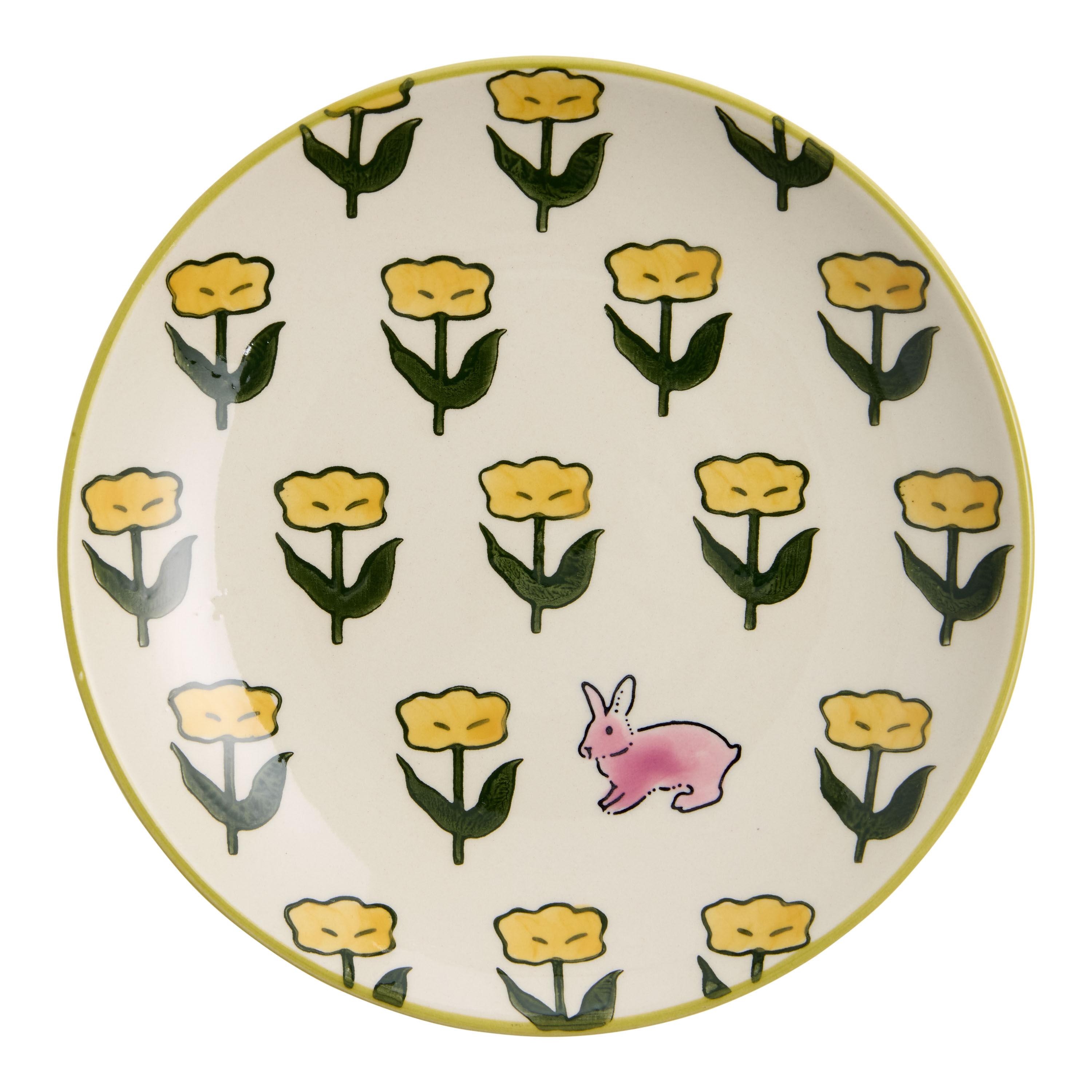 Flora Flower and Bunny Hand Painted Appetizer Plate image number 0