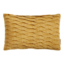 Gold Stonewashed Scalloped Lumbar Pillow